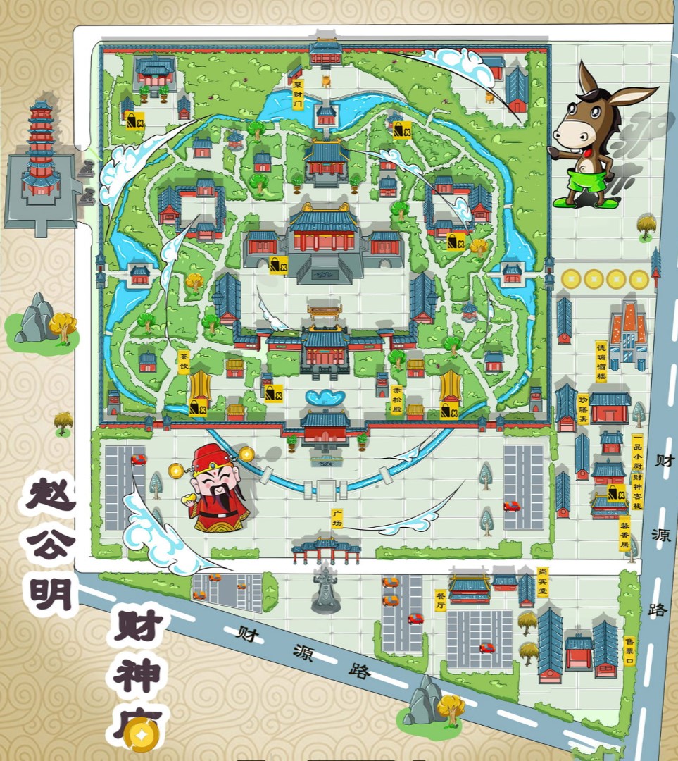 汉阳寺庙类手绘地图